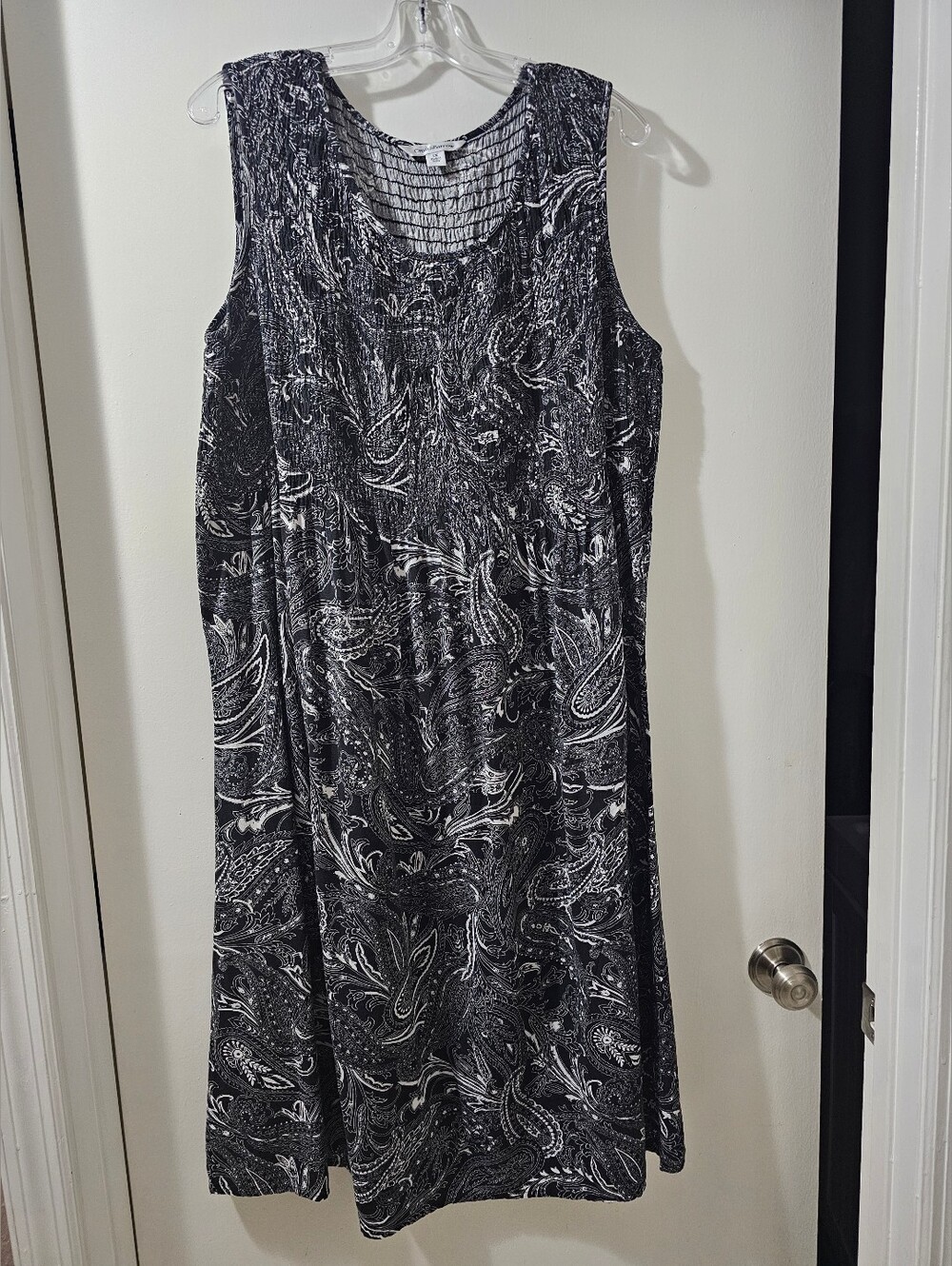 Croft&Barrow Paisley Midi Dress Black & White Size 1X